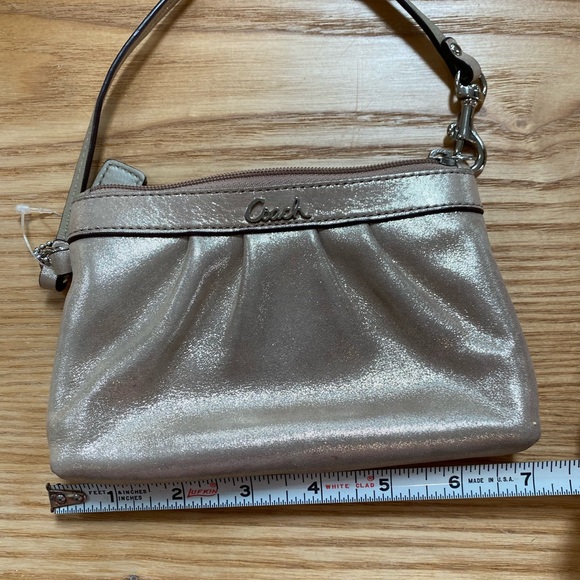 COACH Soft Gold Metallic Wristlet - Picture 5 of 8